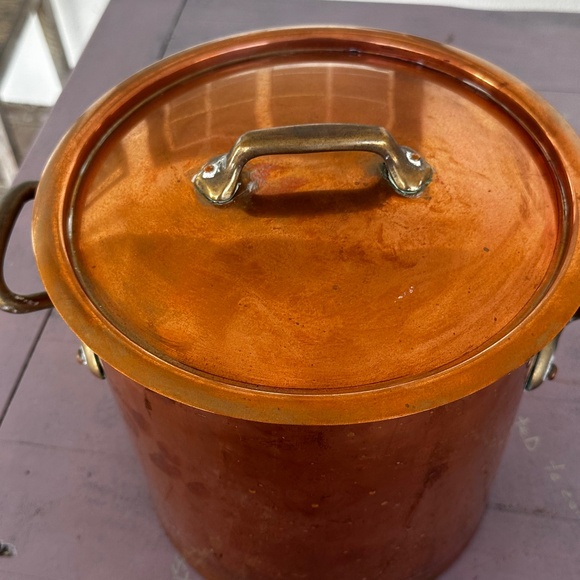 Mauviel for Williams Sonoma France  Copper Stock Pot 11 3/4 qt - Picture 6 of 8